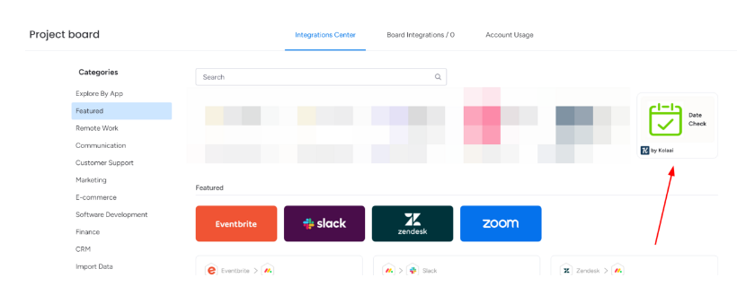 Integrations screenshot